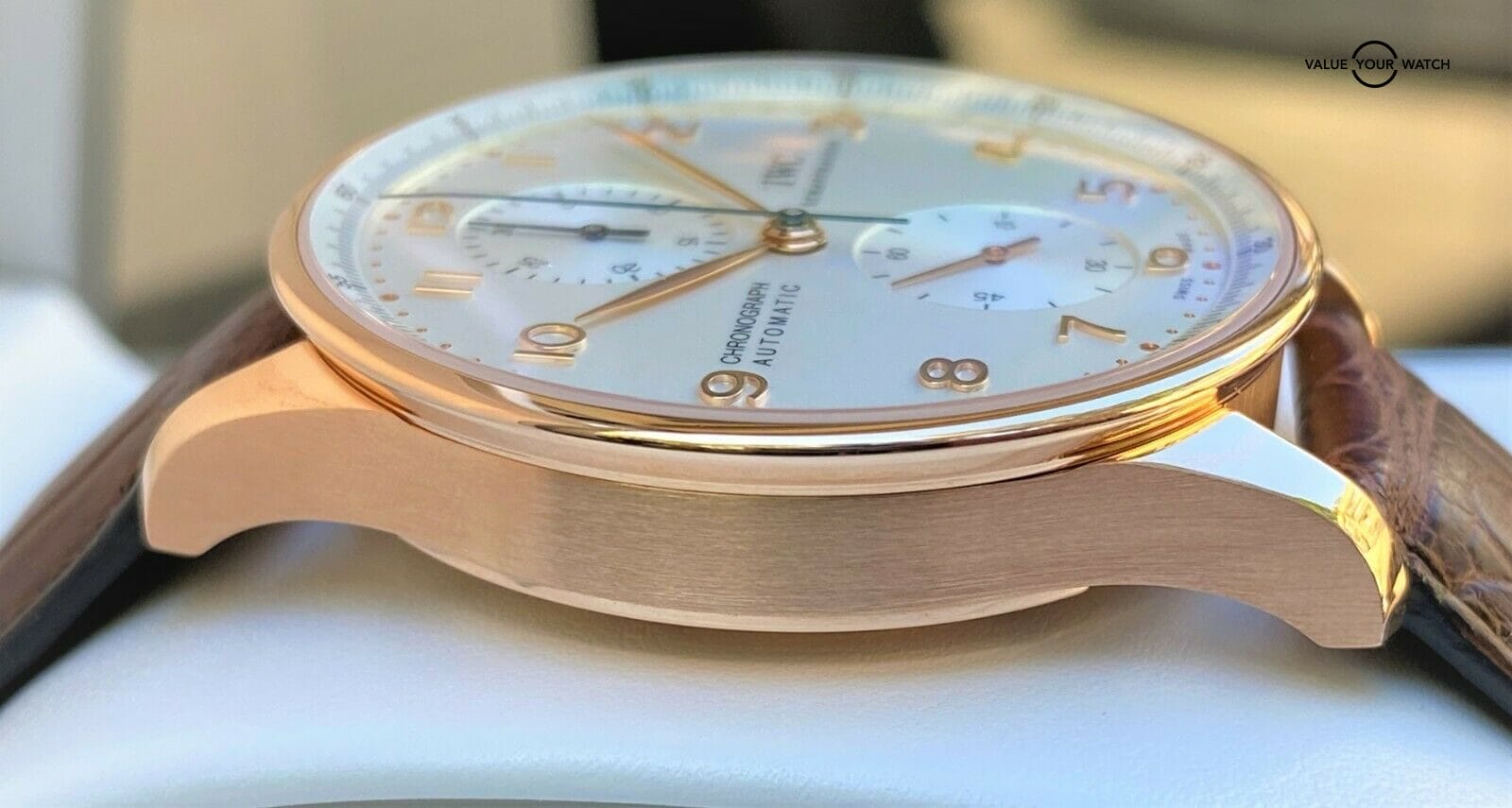 IWC Portuguese Chronograph 18K Rose Gold IW371480 Silver Dial 40.9mm SERVICED!