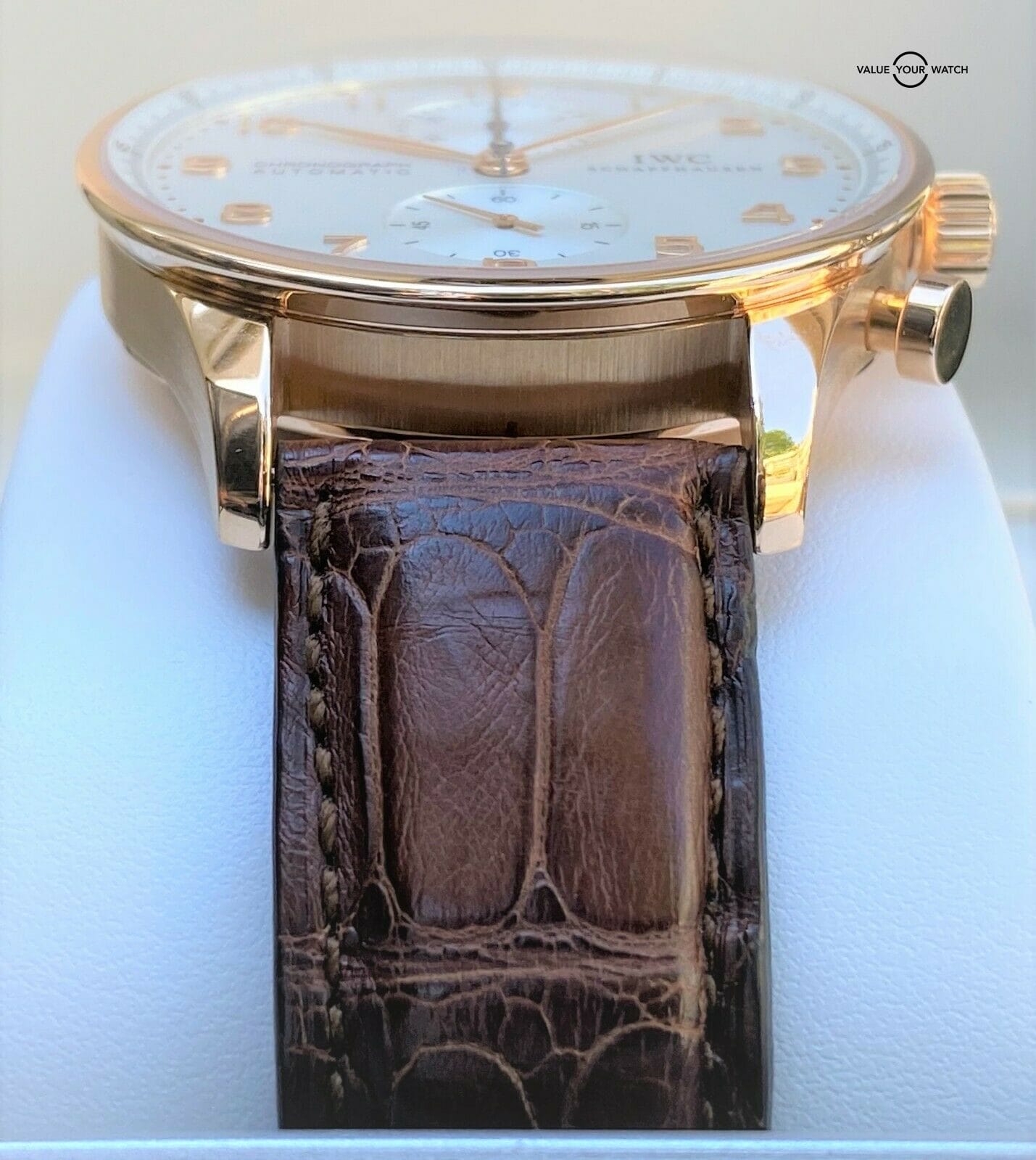 IWC Portuguese Chronograph 18K Rose Gold IW371480 Silver Dial 40.9mm SERVICED! - Image 8