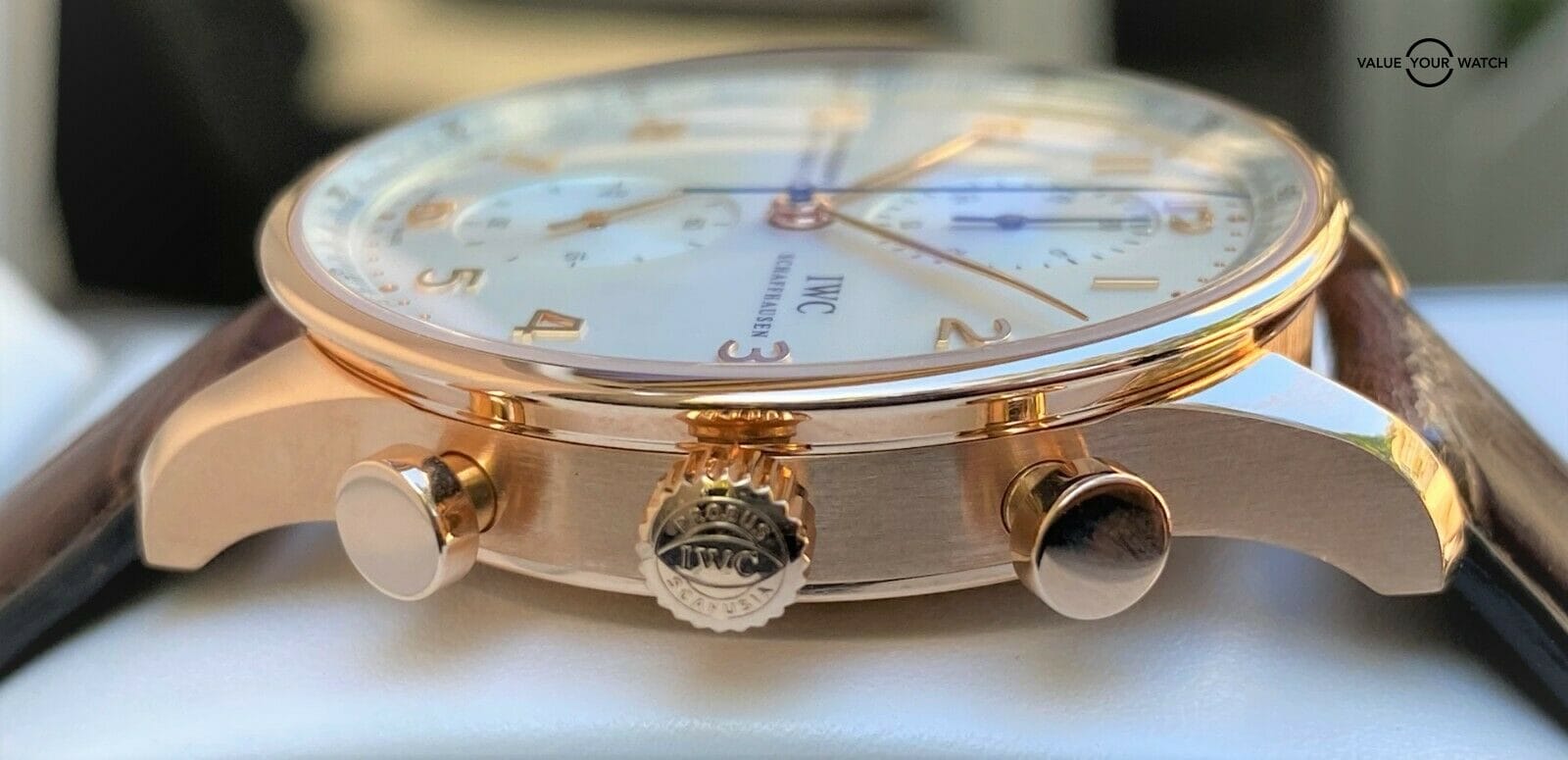 IWC Portuguese Chronograph 18K Rose Gold IW371480 Silver Dial 40.9mm SERVICED! - Image 11