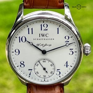 IWC Portuguesier F A Jones Steel White Dial Brown Alligator Strap IW544203