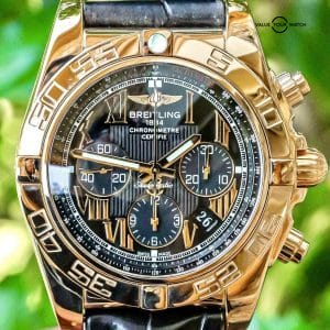 Breitling Chronomat 44 Rose Gold RARE Complete $29K MSRP Papers Deploy HB0110