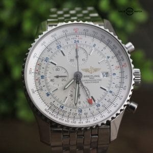 Breitling Navitimer World GMT 46mm A24322 Steel Box & Papers