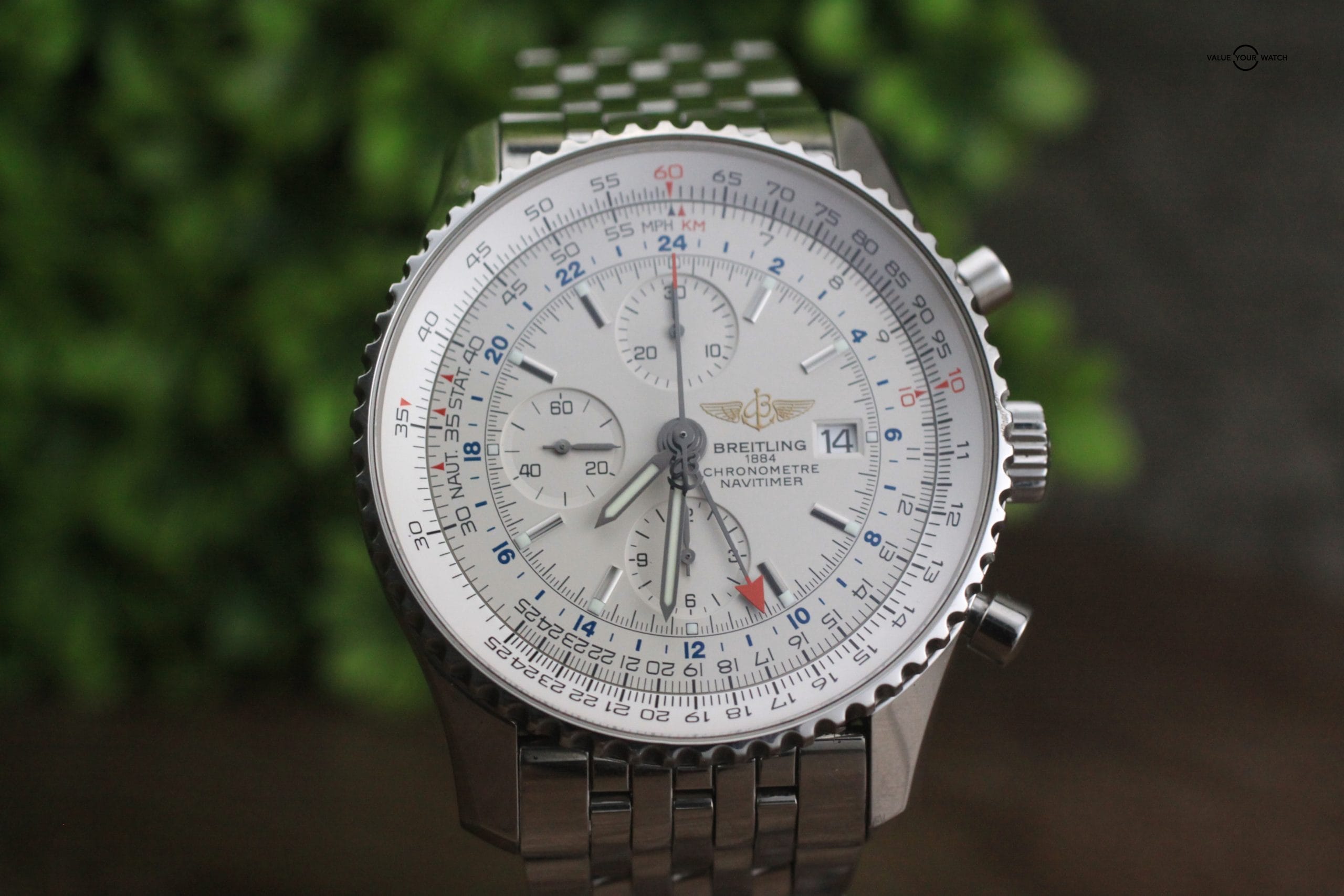 Breitling Navitimer World GMT 46mm A24322 Steel Box & Papers