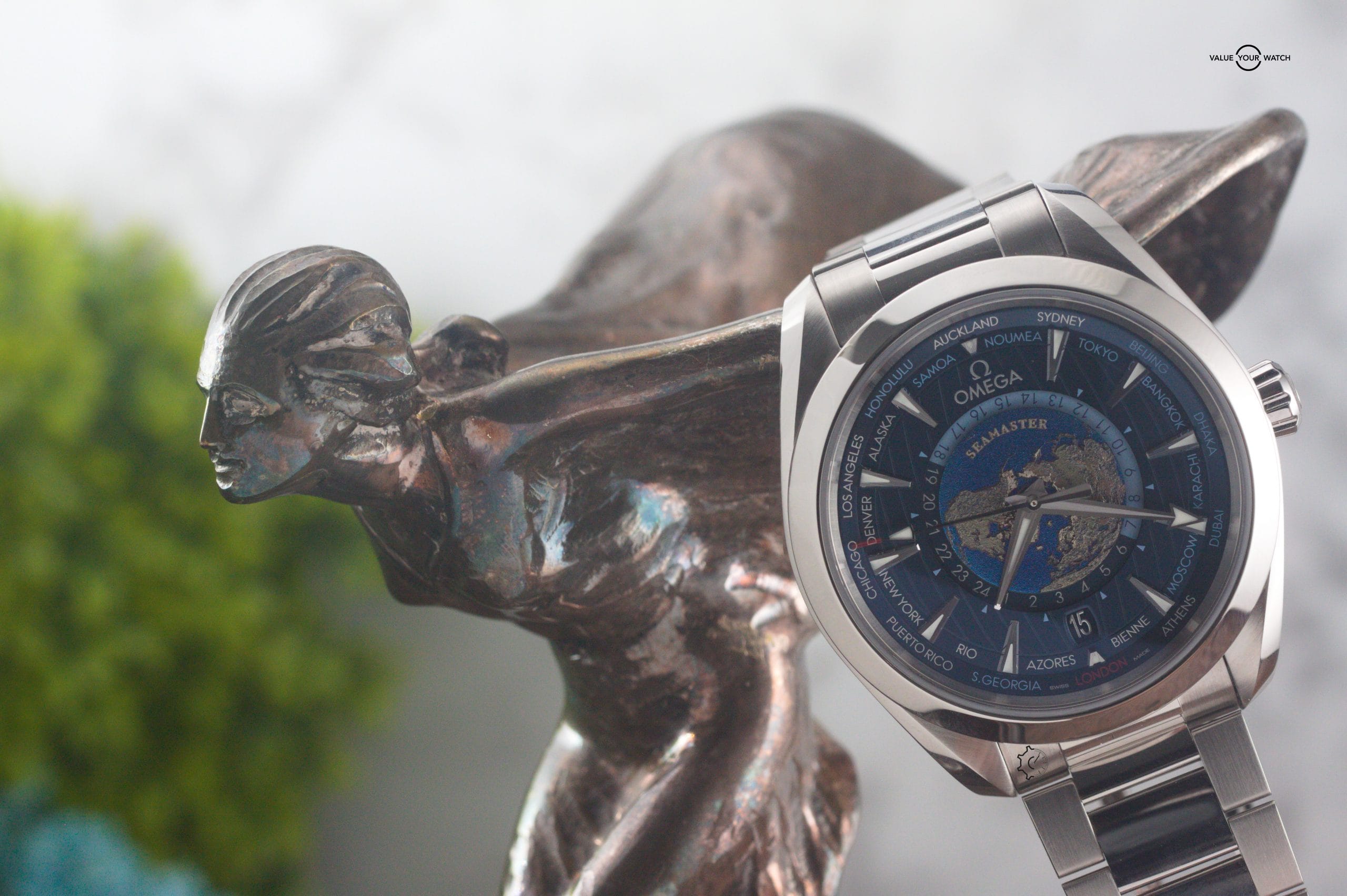 Omega Seamaster Aqua Terra GMT Worldtimer 43mm Blue Stainless Steel Box & Papers - Image 2