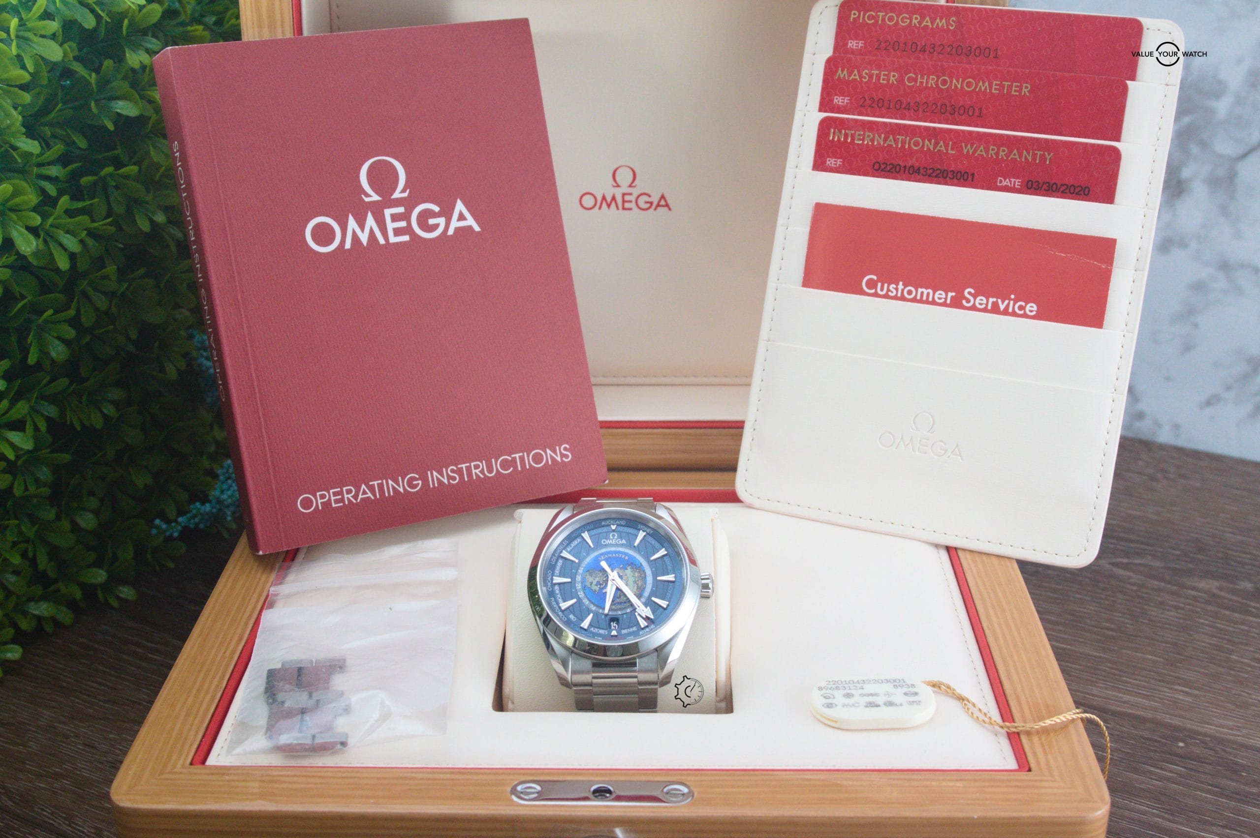 Omega Seamaster Aqua Terra GMT Worldtimer 43mm Blue Stainless Steel Box & Papers - Image 8