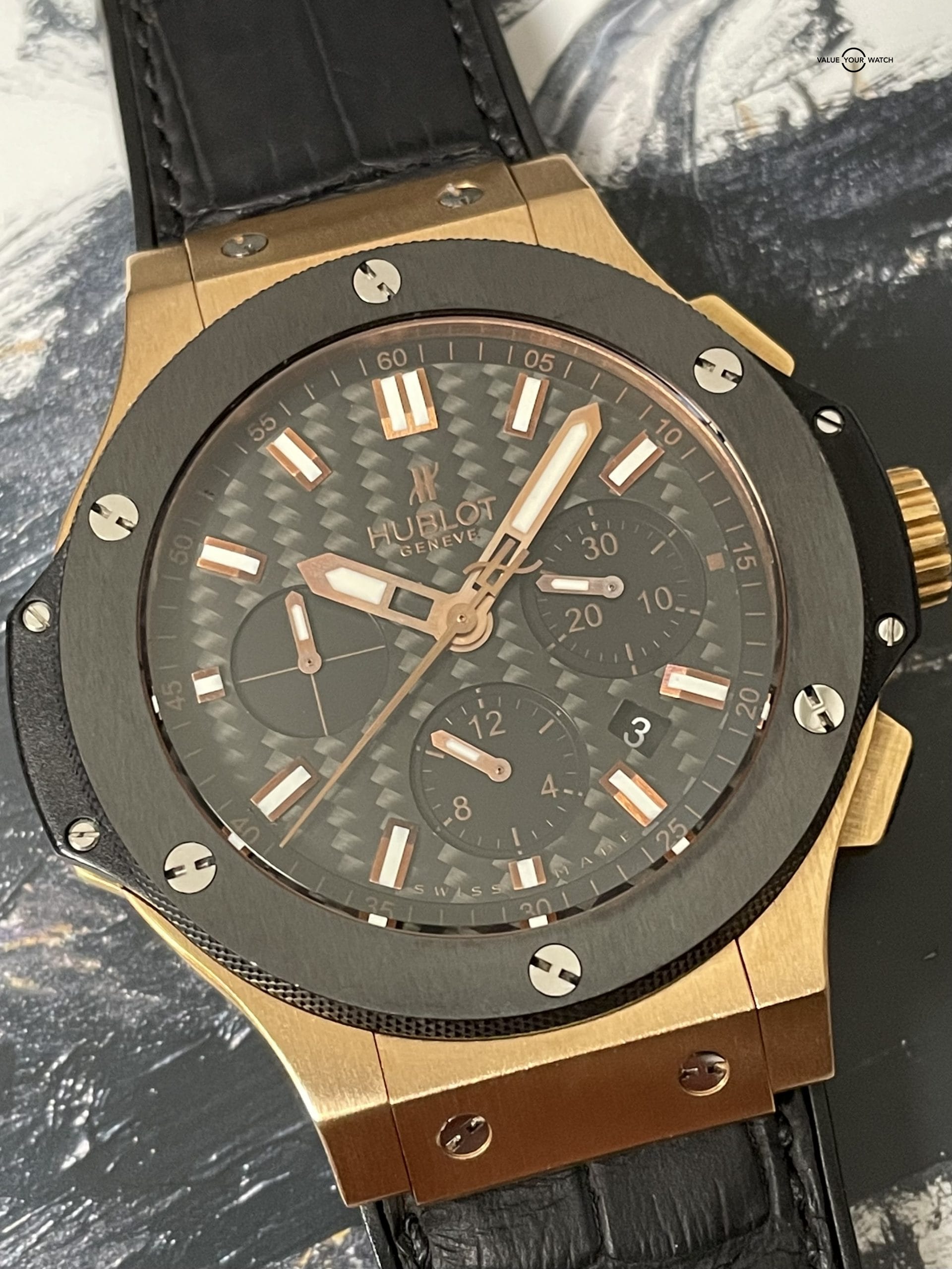 Hublot Big Bang Evolution Rose Gold Ceramic Carbon Chronograph 44mm – 301.PH.1780.RX – Full Set Serviced w/ Warranty! - Image 3