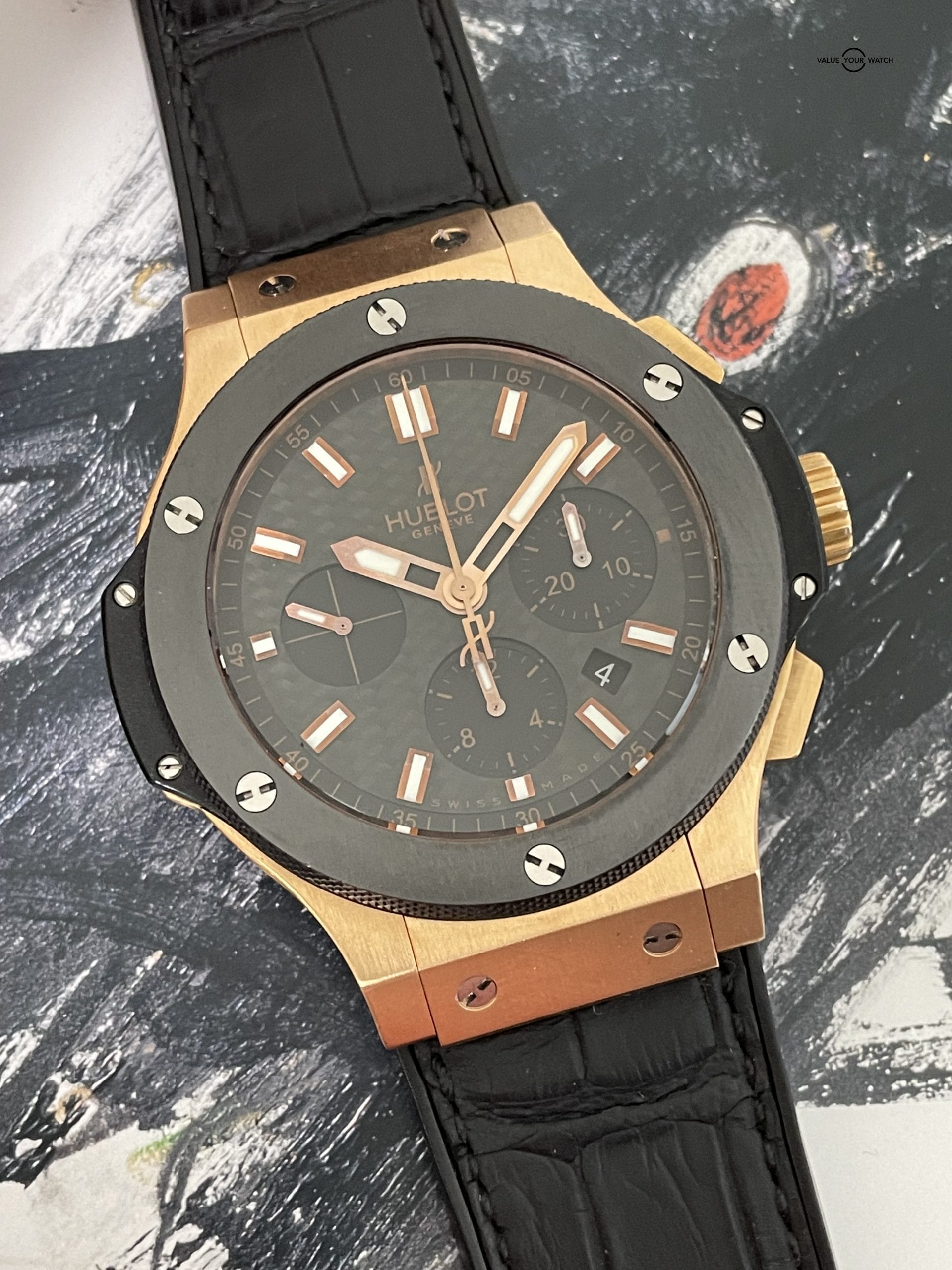 Hublot Big Bang Evolution Rose Gold Ceramic Carbon Chronograph 44mm – 301.PH.1780.RX – Full Set Serviced w/ Warranty!