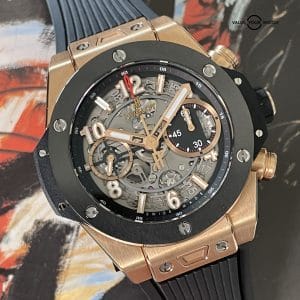Hublot Big Bang Unico Gold Ceramic Chronograph Flyback 42mm – 441.OM.1180.RX – 2020 Box, Papers & Extra Strap – MSRP $34k!