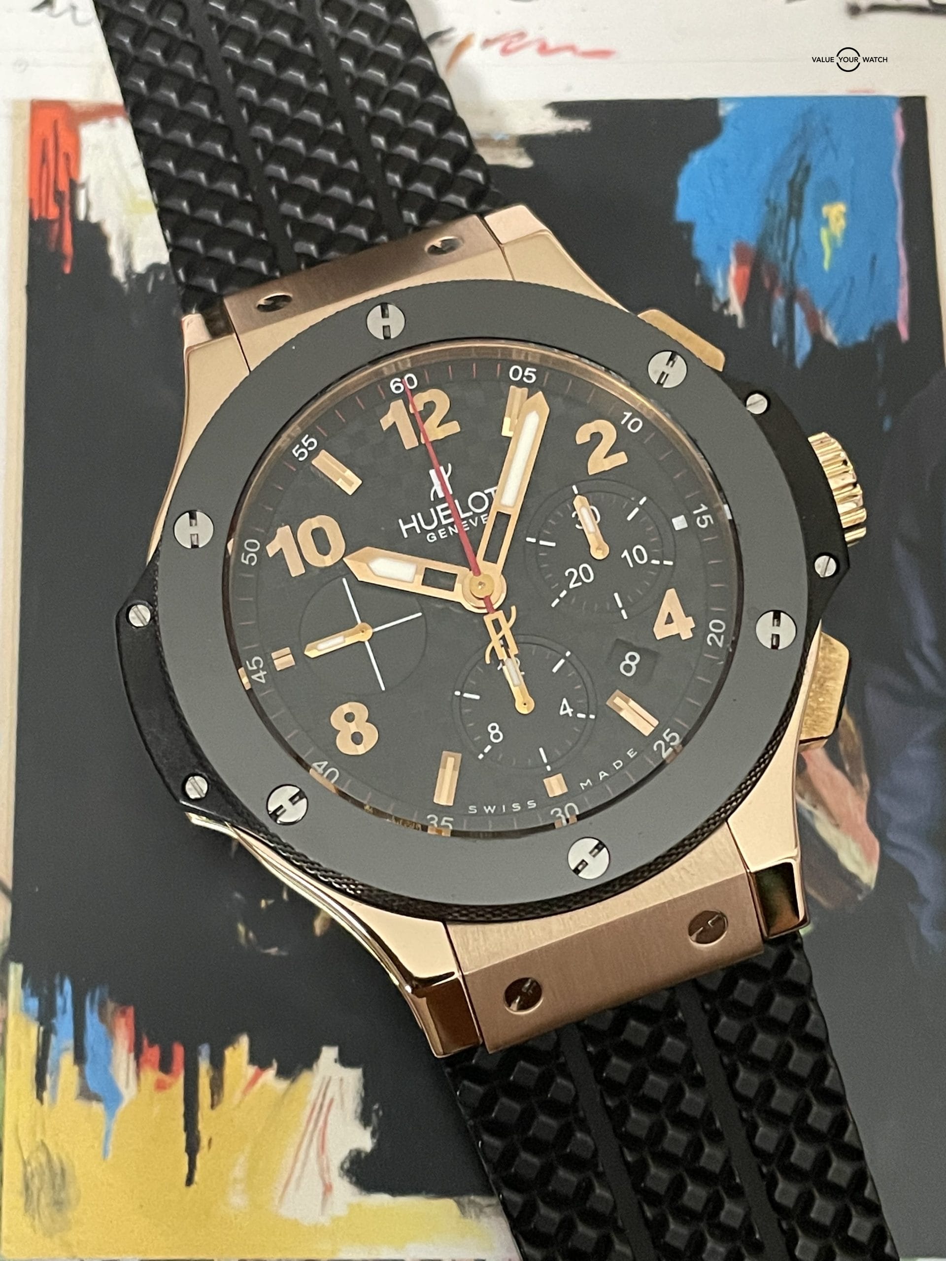 Hublot Big Bang Rose Gold Ceramic Carbon Fiber Chronograph 44mm – 301.PB.131.RX – Box & Papers – MSRP $30,400