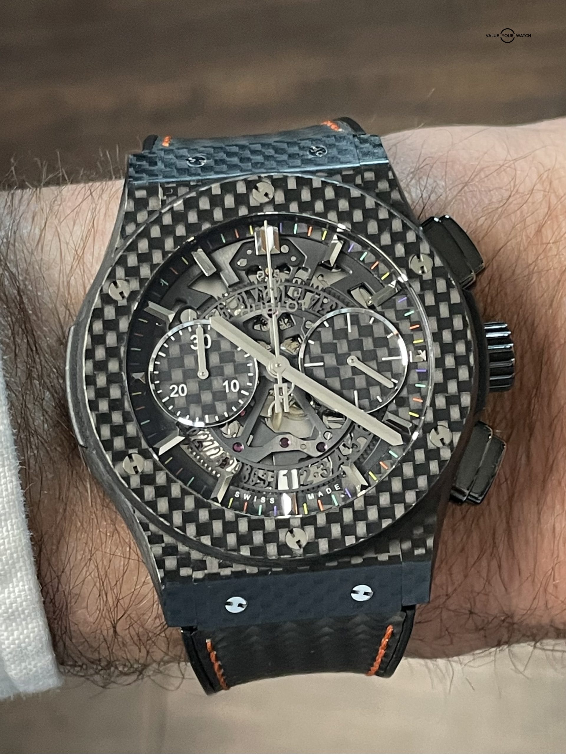 Hublot Classic Fusion Chronograph Aero Carbon Tom Brady Best Buddies Limited Edition 45mm Full Collector Set Only 100 Made Value Your Watch