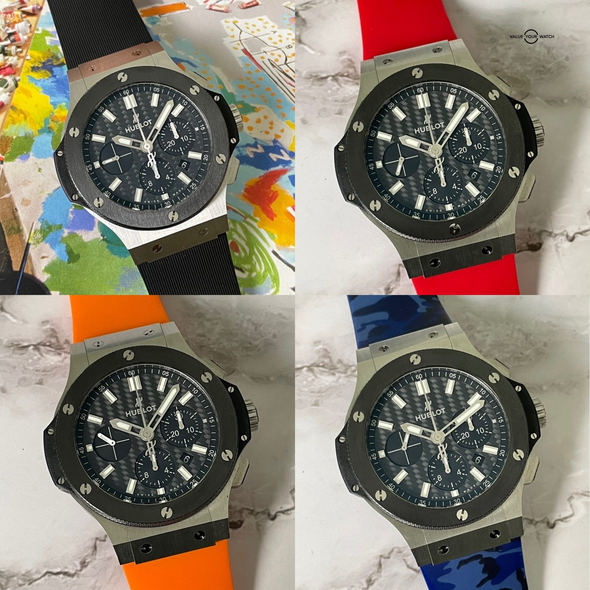 Hublot Big Bang Original Steel Ceramic Chronograph 44mm – 301.SM.1770.RX – 2017 Full Set + Strap! - Image 3