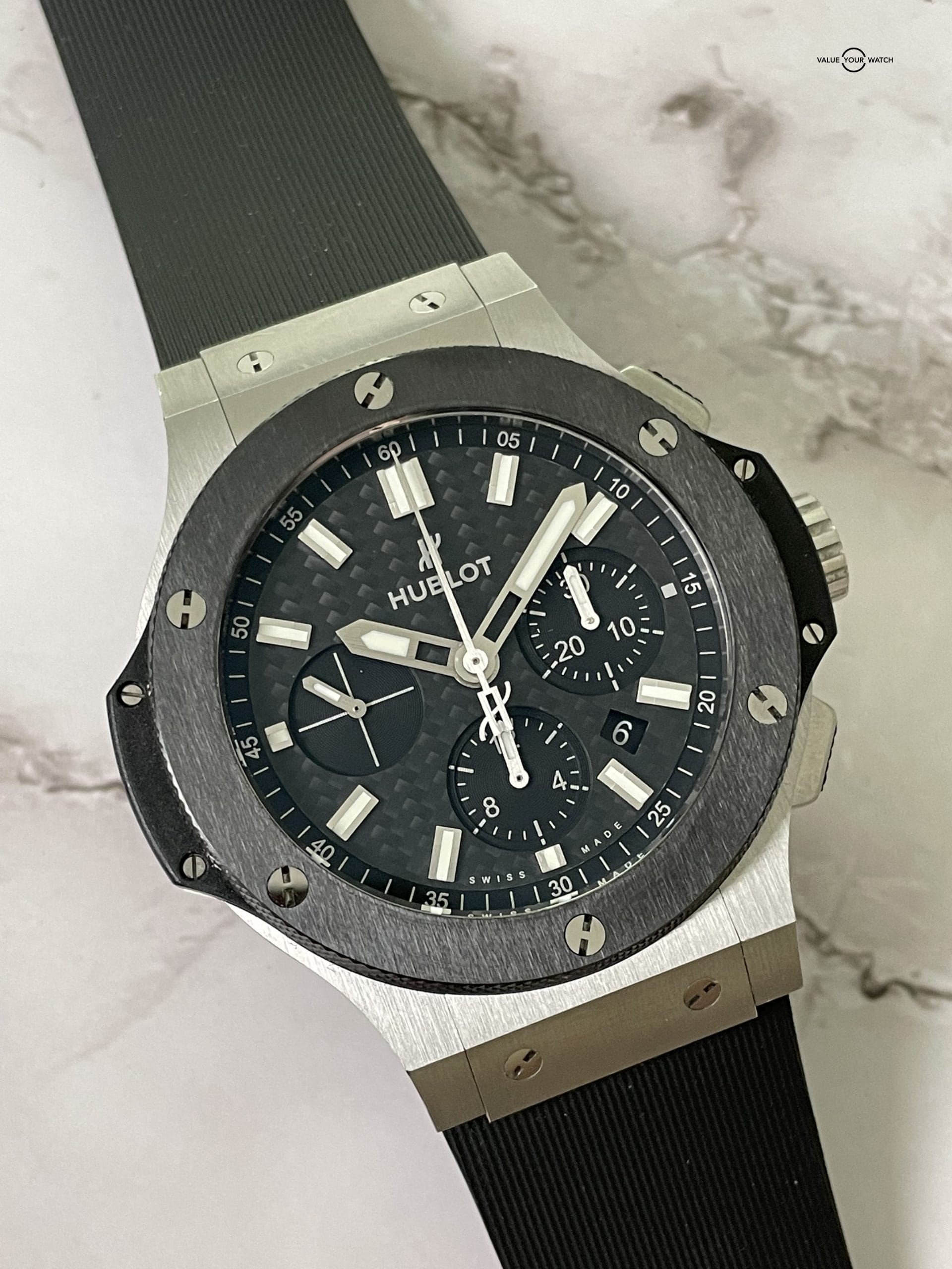 Hublot Big Bang Original Steel Ceramic Chronograph 44mm – 301.SM.1770.RX – 2017 Full Set + Strap! - Image 13