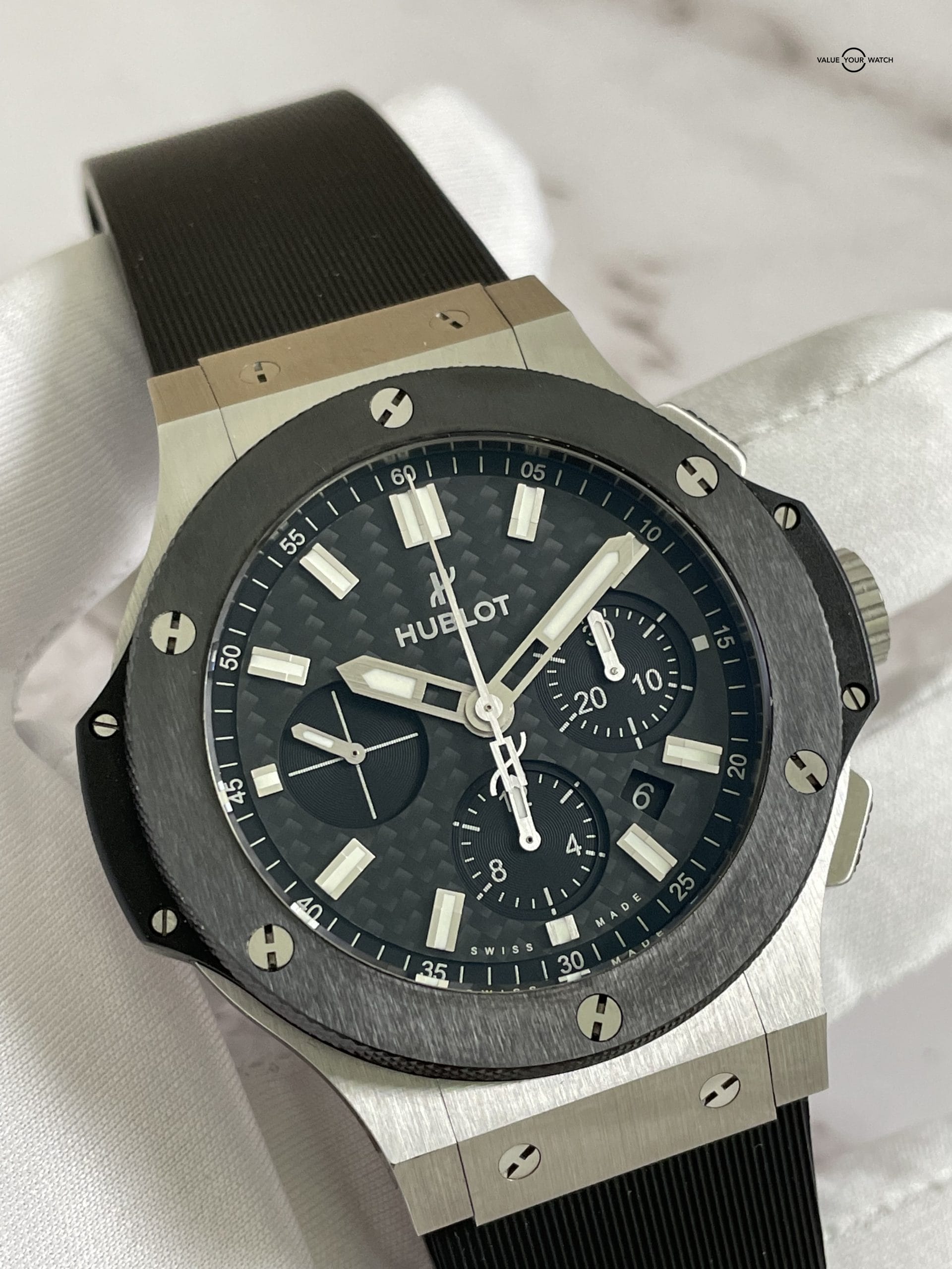 Hublot Big Bang Original Steel Ceramic Chronograph 44mm – 301.SM.1770.RX – 2017 Full Set + Strap! - Image 4
