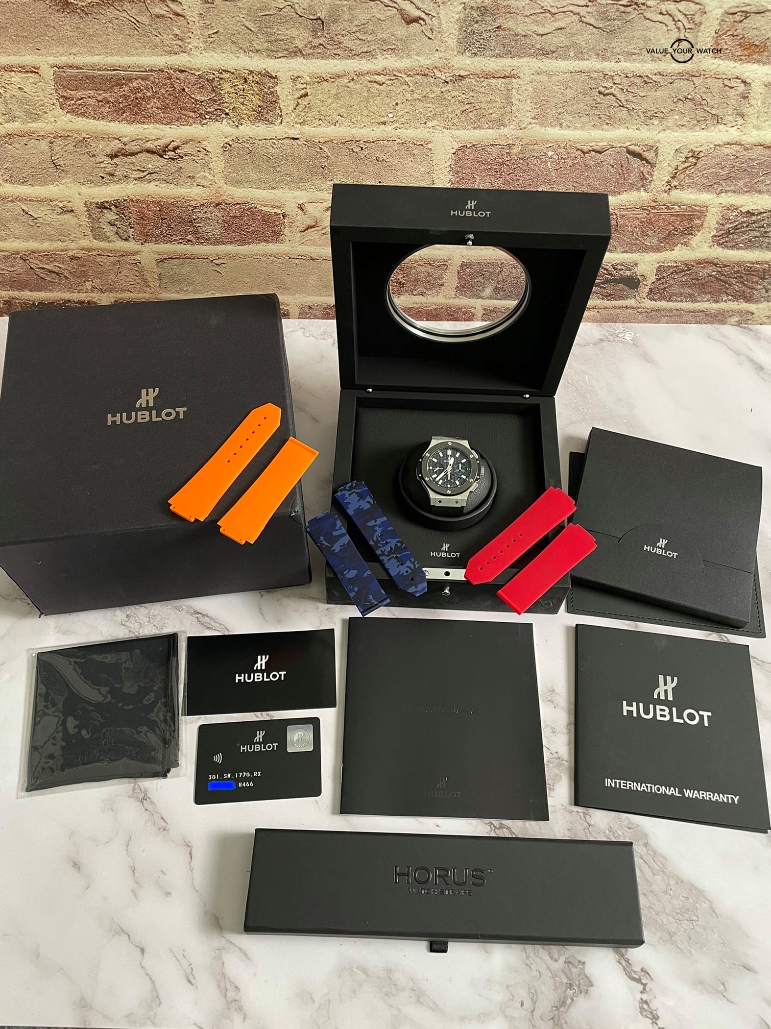 Hublot Big Bang Original Steel Ceramic Chronograph 44mm – 301.SM.1770.RX – 2017 Full Set + Strap! - Image 8