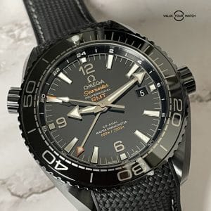 Omega Seamaster Planet Ocean 600M Co-Axial Master Chronometer GMT 44.5mm Deep Black – 215.92.46.22.01.001 – Box & Papers