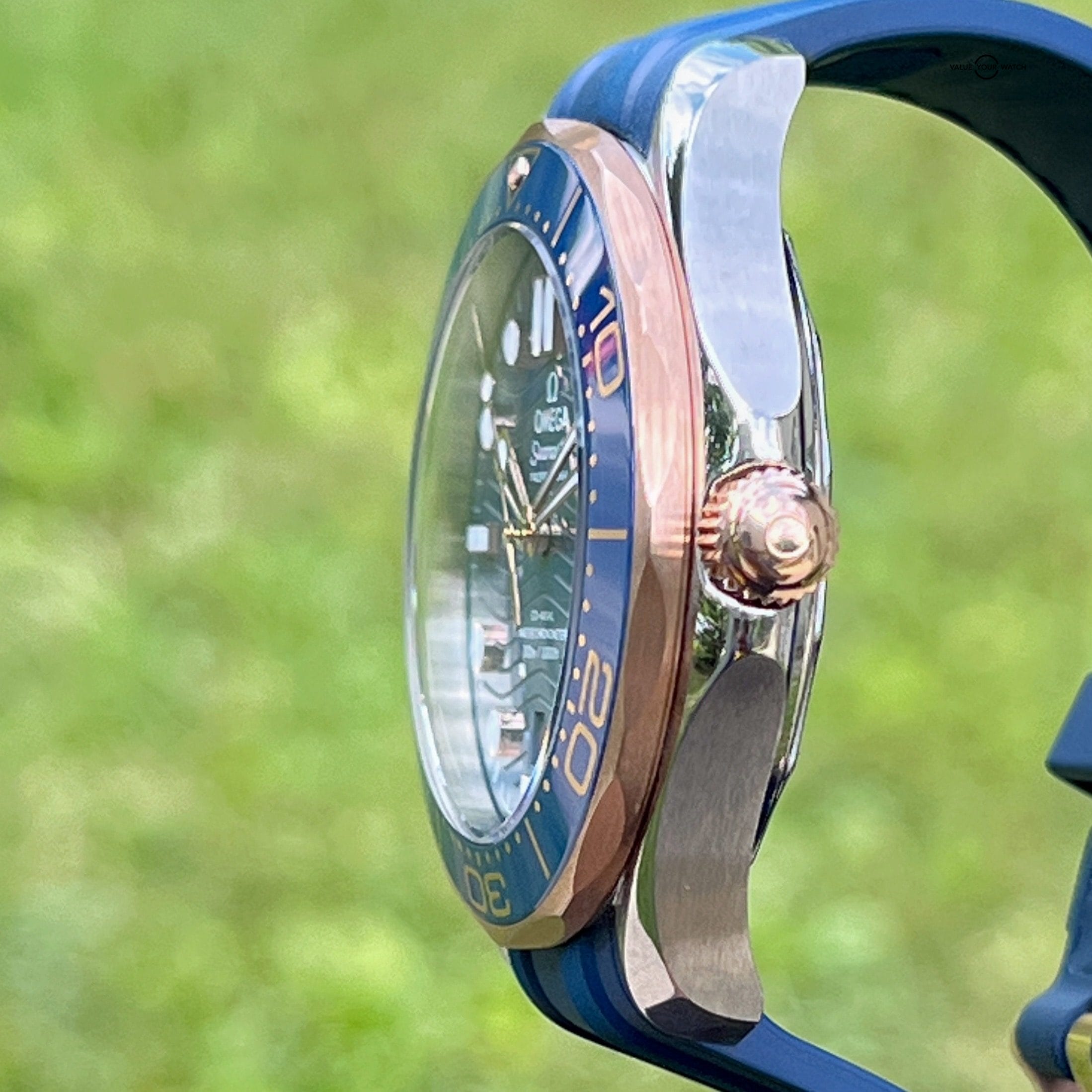 OMEGA Seamaster Diver 300M Co-Axial Blue Wave Ceramic Sedna Gold Warranty B&P - Image 4