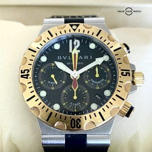 Rare & Unique Bvlgari Diagono Scuba Flyback Chrono – Steel & Gold (SC40SG)