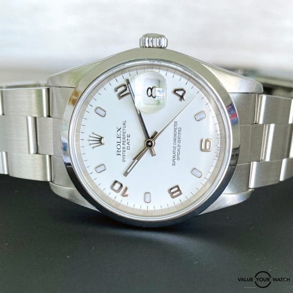 Rolex Oyster Perpetual Date White Arabic Numerals/Baton Indexes Dial (REF 15200)