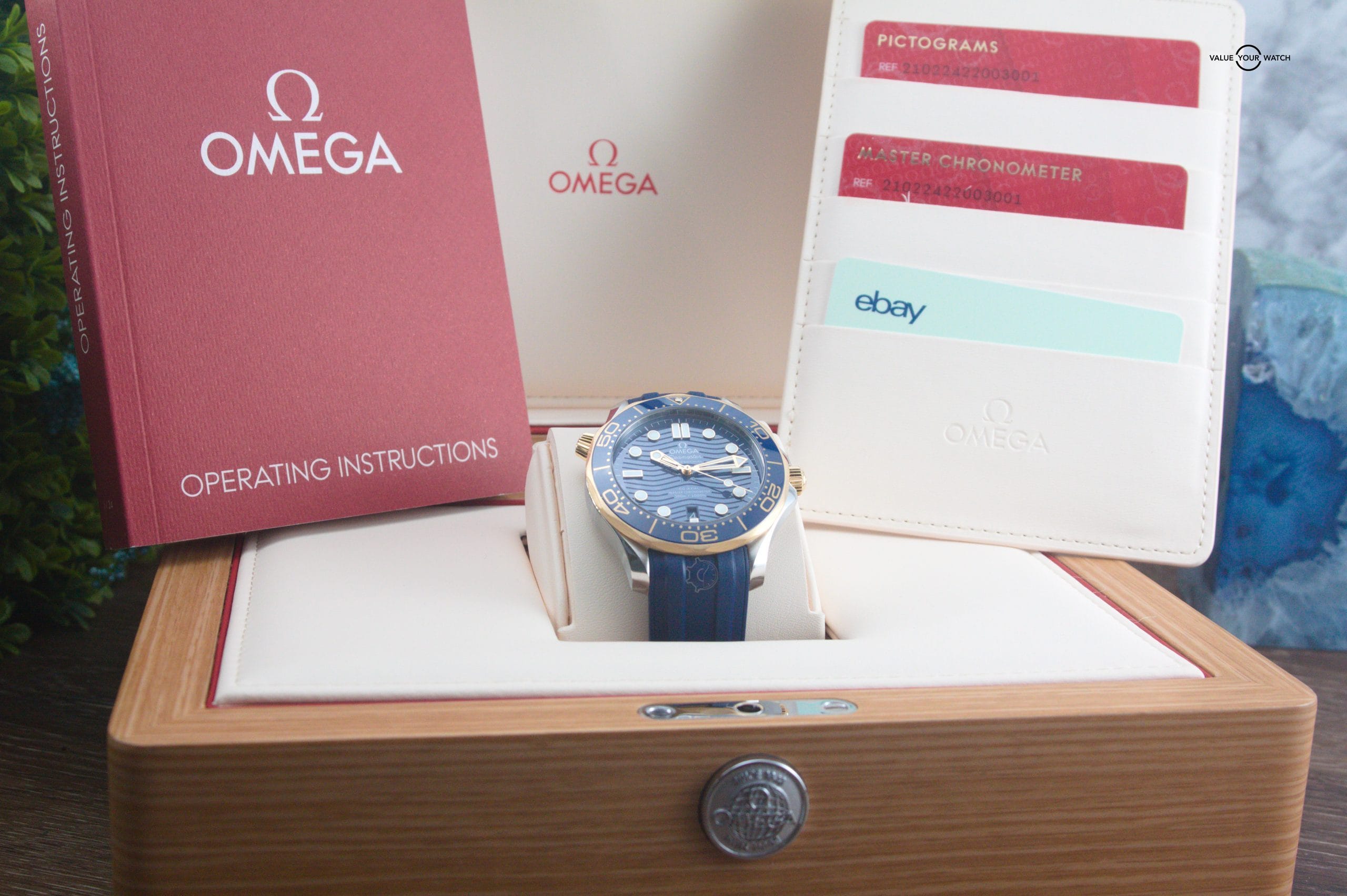 Omega Seamaster 300m Yellow Gold Ceramic 42mm Blue Stainless Steel Box & Papers - Image 10