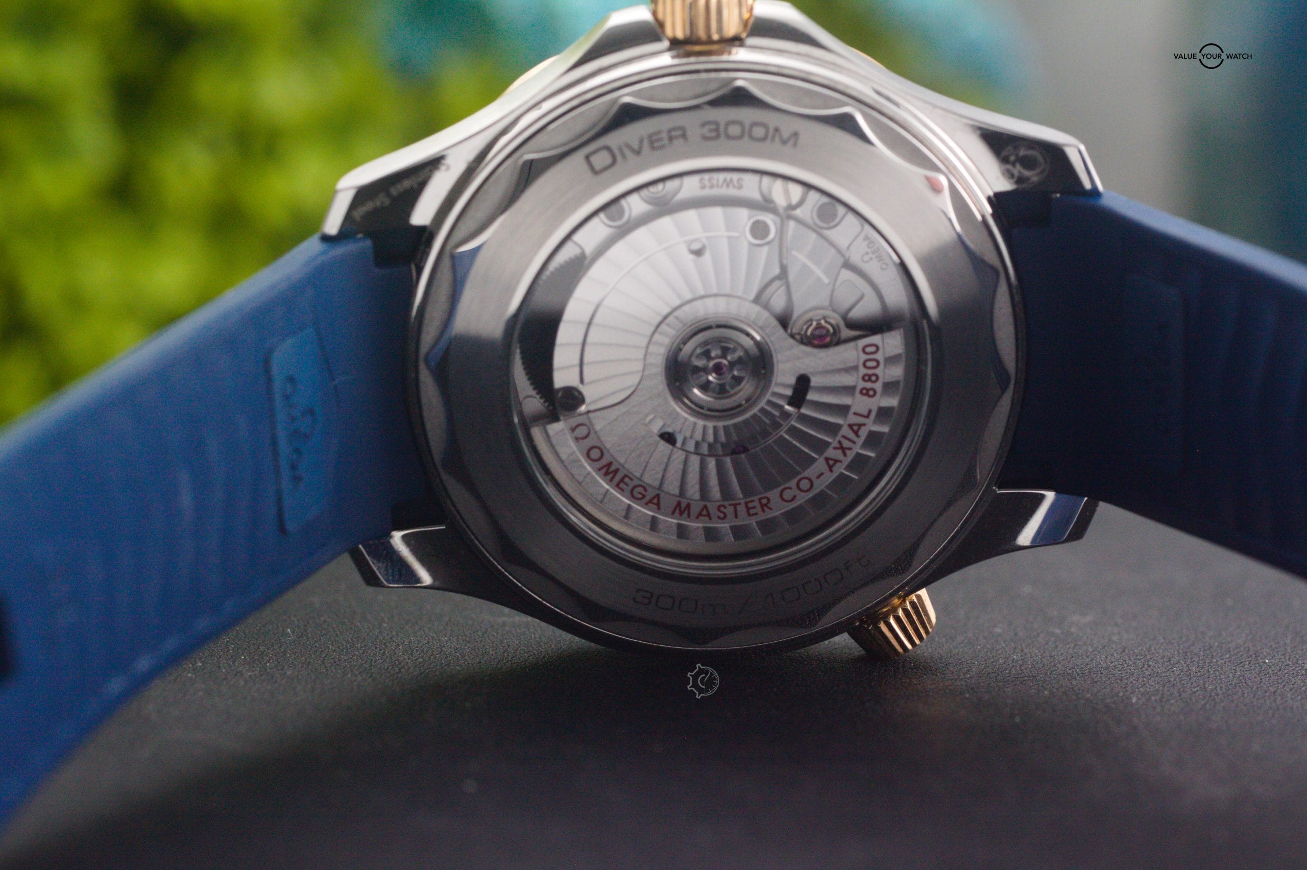 Omega Seamaster 300m Yellow Gold Ceramic 42mm Blue Stainless Steel Box & Papers - Image 7