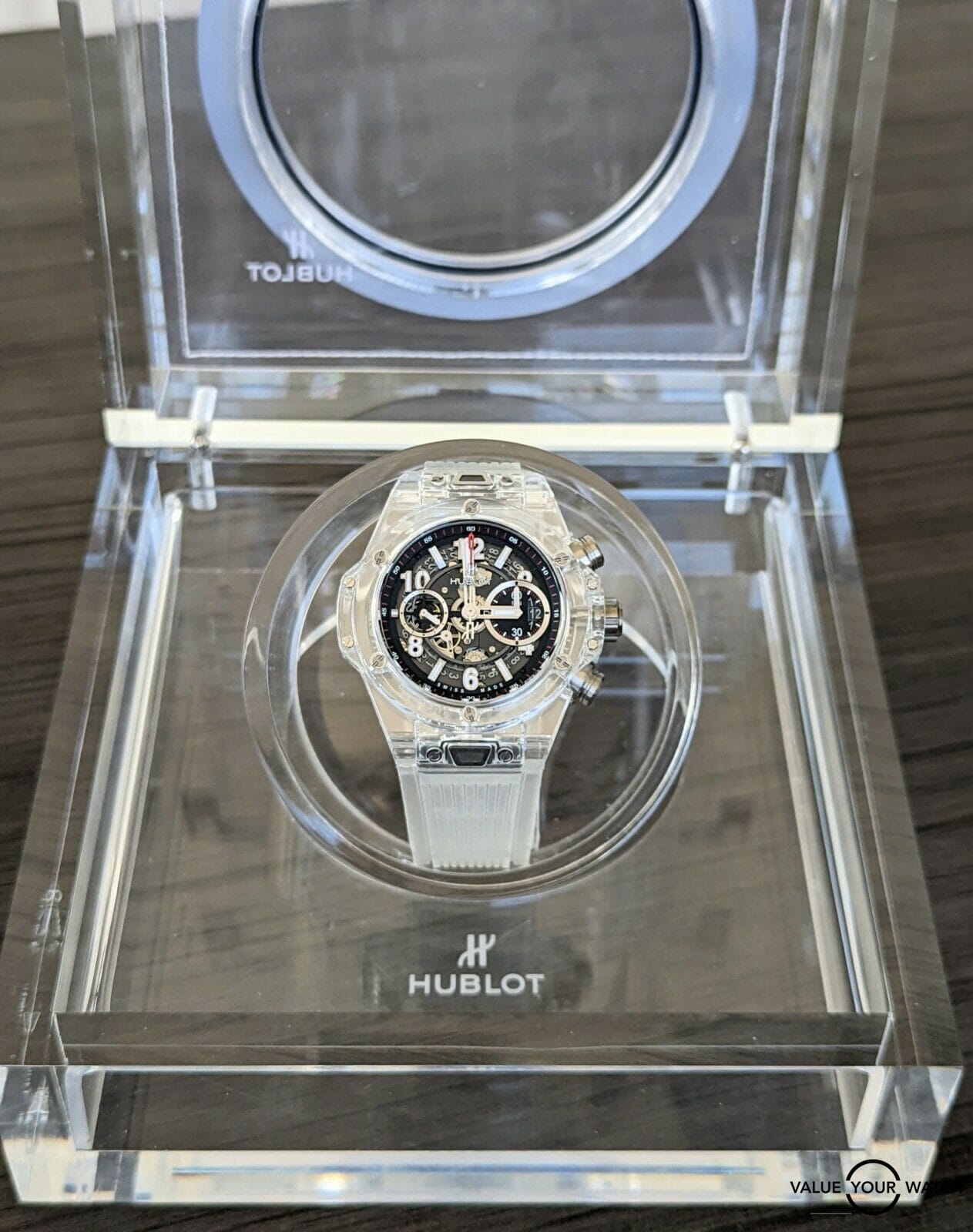 Hublot Big Bang Unico Sapphire 45mm Clear Sapphire Case, Box, Mint 69,000 MSRP