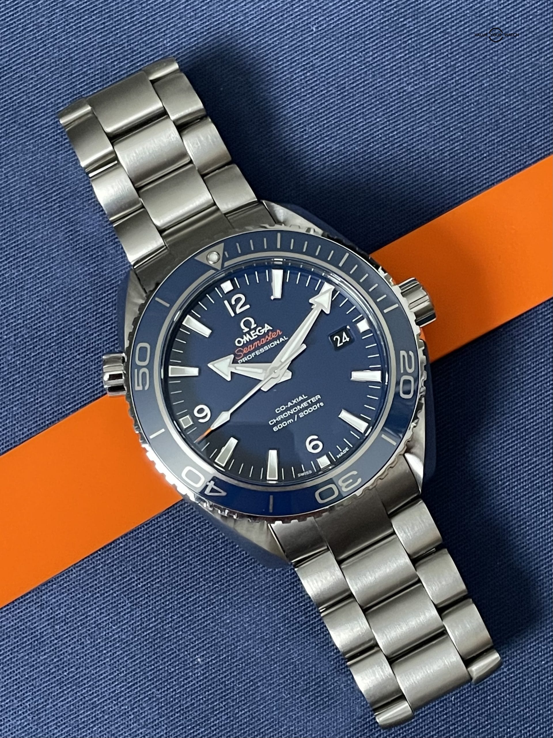 Omega Seamaster Planet Ocean 600M Blue Titanium 45.5mm – 232.90.46.21.03.001 – Box & Papers + Extra Strap! - Image 3
