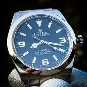 Rolex Explorer I 214270 39mm Mk1 dial. RSC serviced. Full set.
