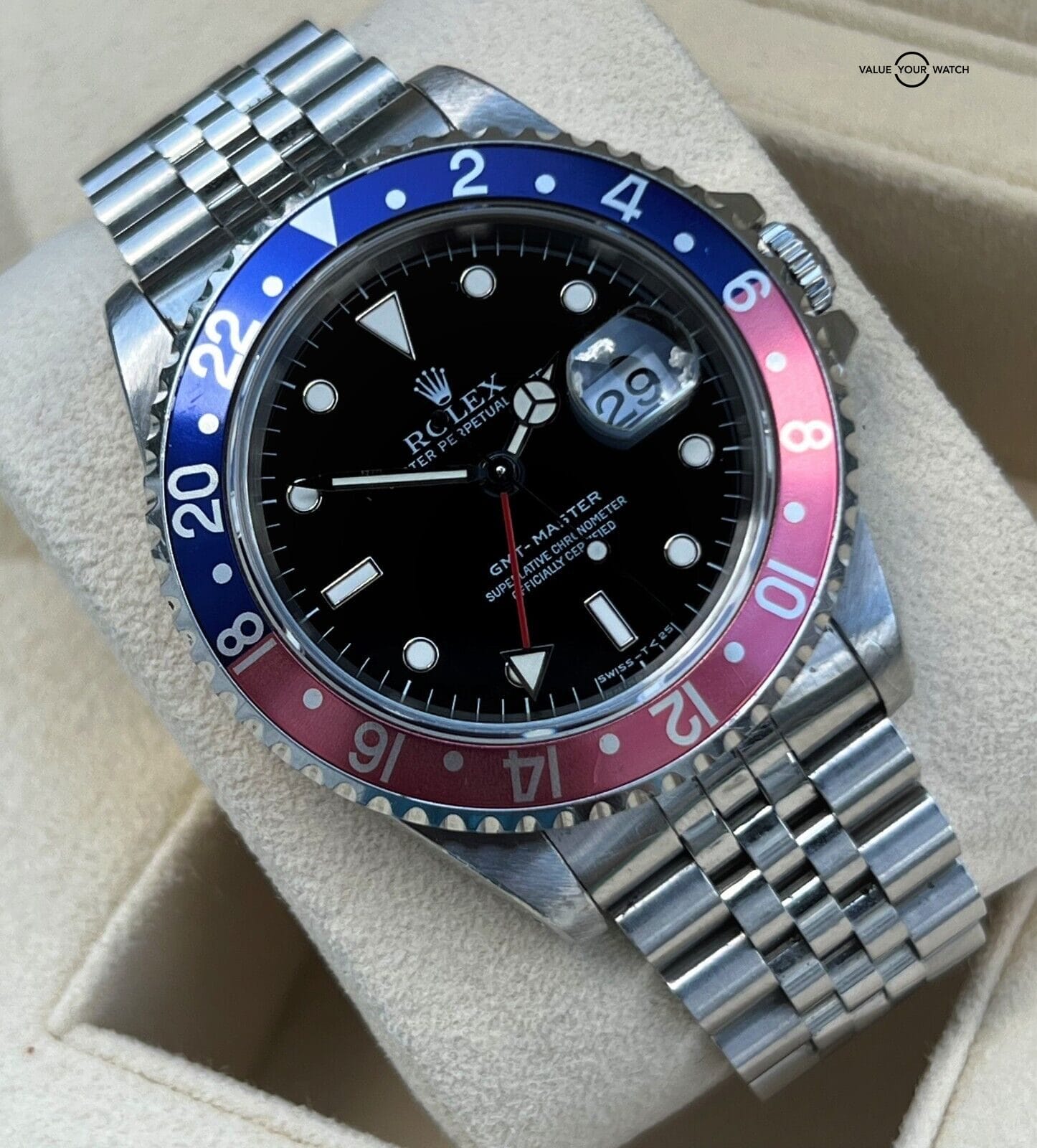 1996 Rolex GMT Master 16700 40mm PEPSI PATINA BOXES/PAPERS! - Image 3