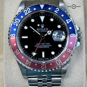 1996 Rolex GMT Master 16700 40mm PEPSI PATINA BOXES/PAPERS!