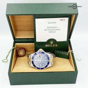 FS – Rolex Submariner 16613 18K yellow Gold/Steel Box/Paper, 2004 – $14,959