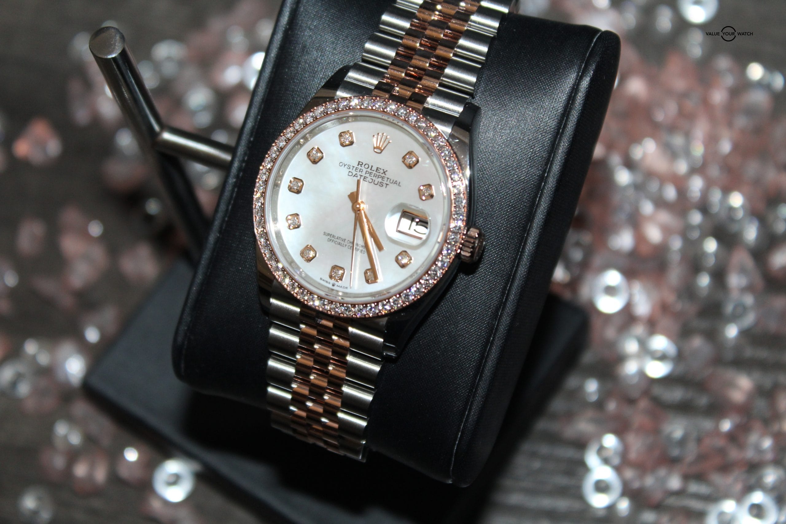 Rolex Lady-Datejust 36 Mother of Pearl 18k Everose Gold & Diamonds BNWT 2022