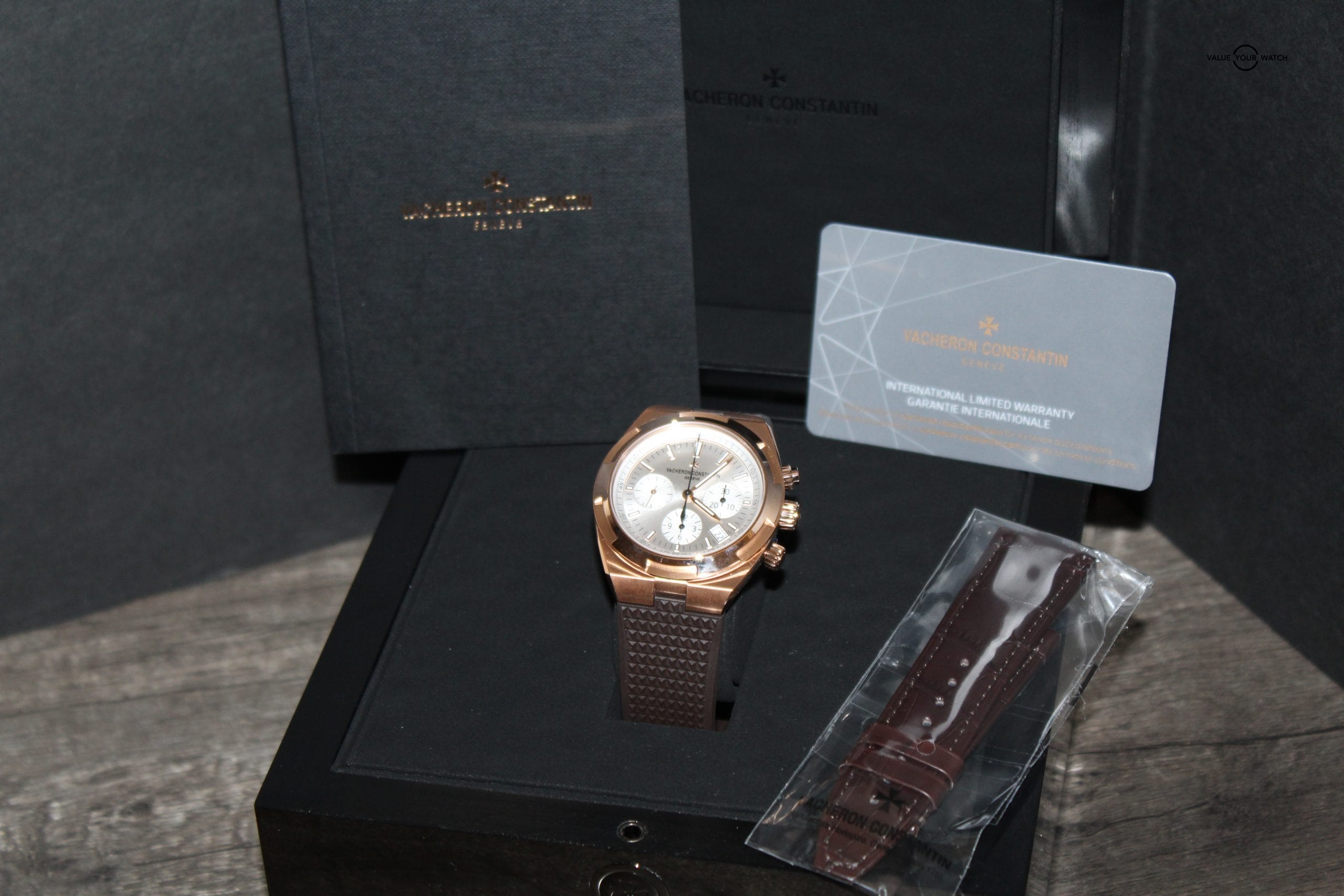 Vacheron Constantin Overseas Chronograph 18K Rose Gold 22K Caseback BNIB 2022 - Image 7