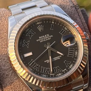 Rolex Datejust 41mm Roman Dial/ Fluted Bezel 116334 – Box/ Warranty Card