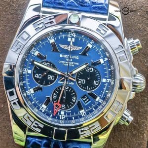 Breitling Chronomat GMT 47 Blackeye Blue WARRANTY SERVICED Complete Boxes AB0410
