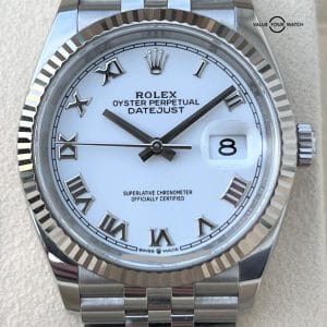 Rolex Datejust 36 126234 White Roman Dial Jubilee 2020 BOXES/PAPERS
