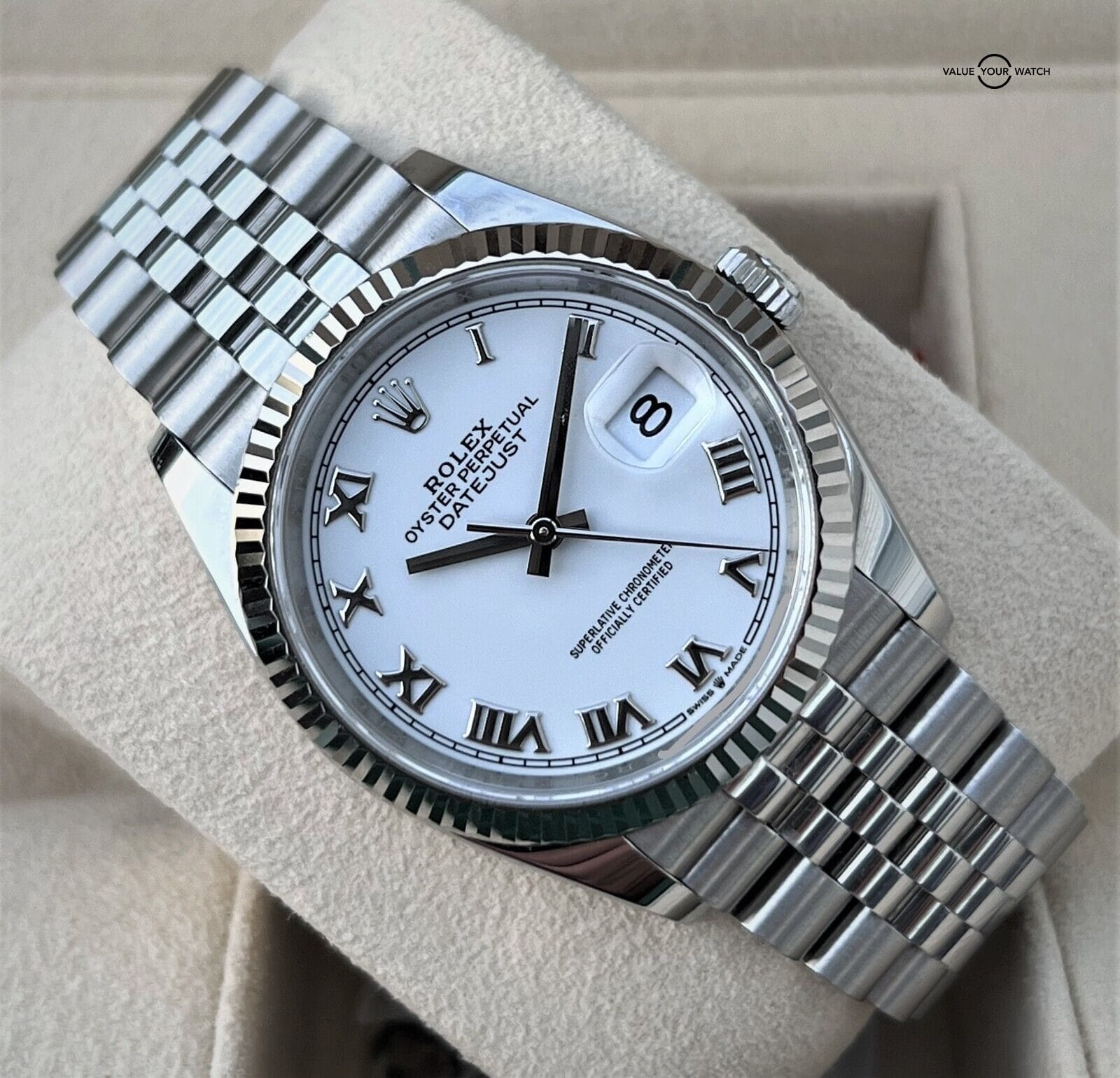 Rolex Datejust 36 126234 White Roman Dial Jubilee 2020 BOXES/PAPERS ...