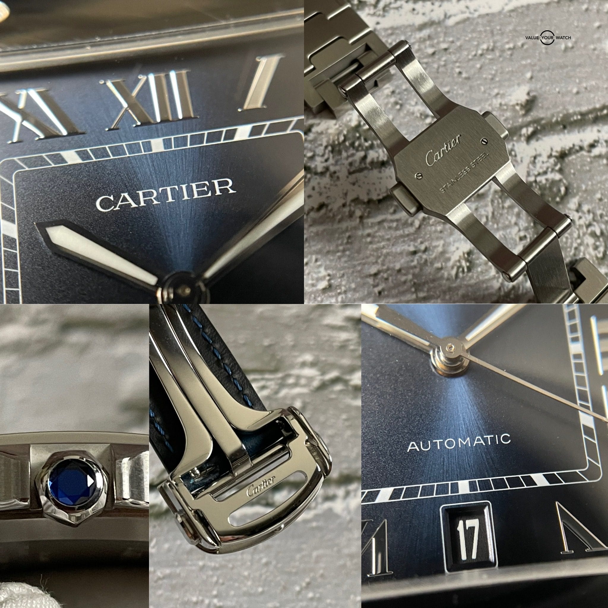 Cartier Santos De Cartier Blue Dial Large 40mm Automatic – WSSA0030 - Image 7
