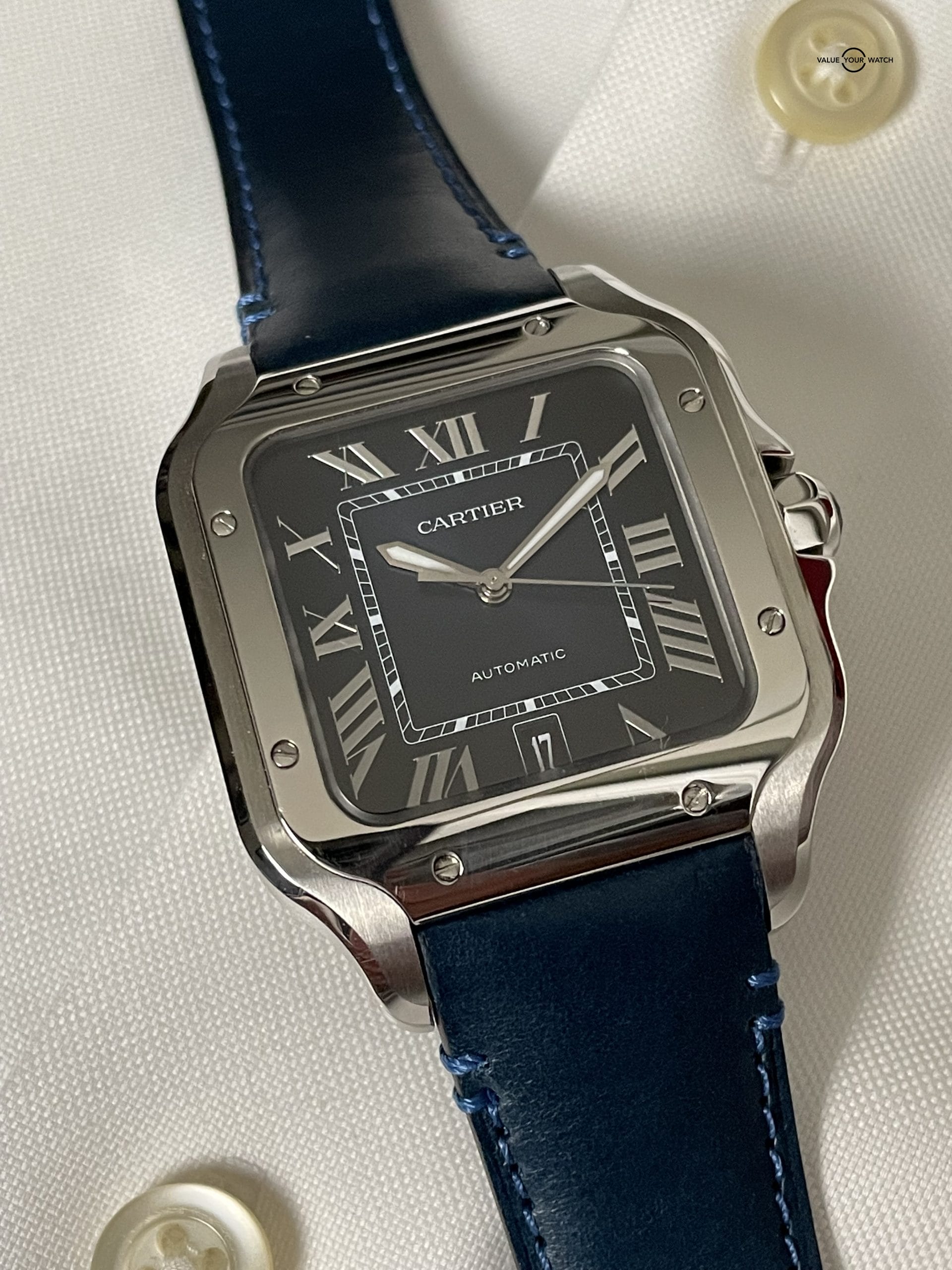 Cartier Santos De Cartier Blue Dial Large 40mm Automatic – WSSA0030 - Image 4