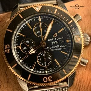Breitling SuperOcean Heritage Day Date Chronometer. Rose Gold and Stainless Steel. Ref U13313
