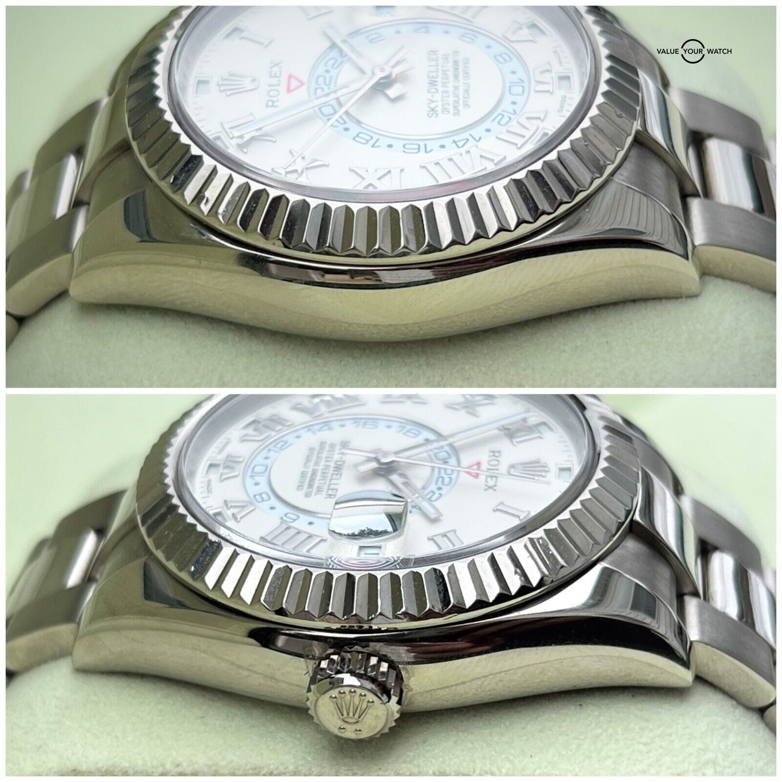 Rolex Sky Dweller 18K White Gold Ivory Roman 326939 BOXES PAPERS