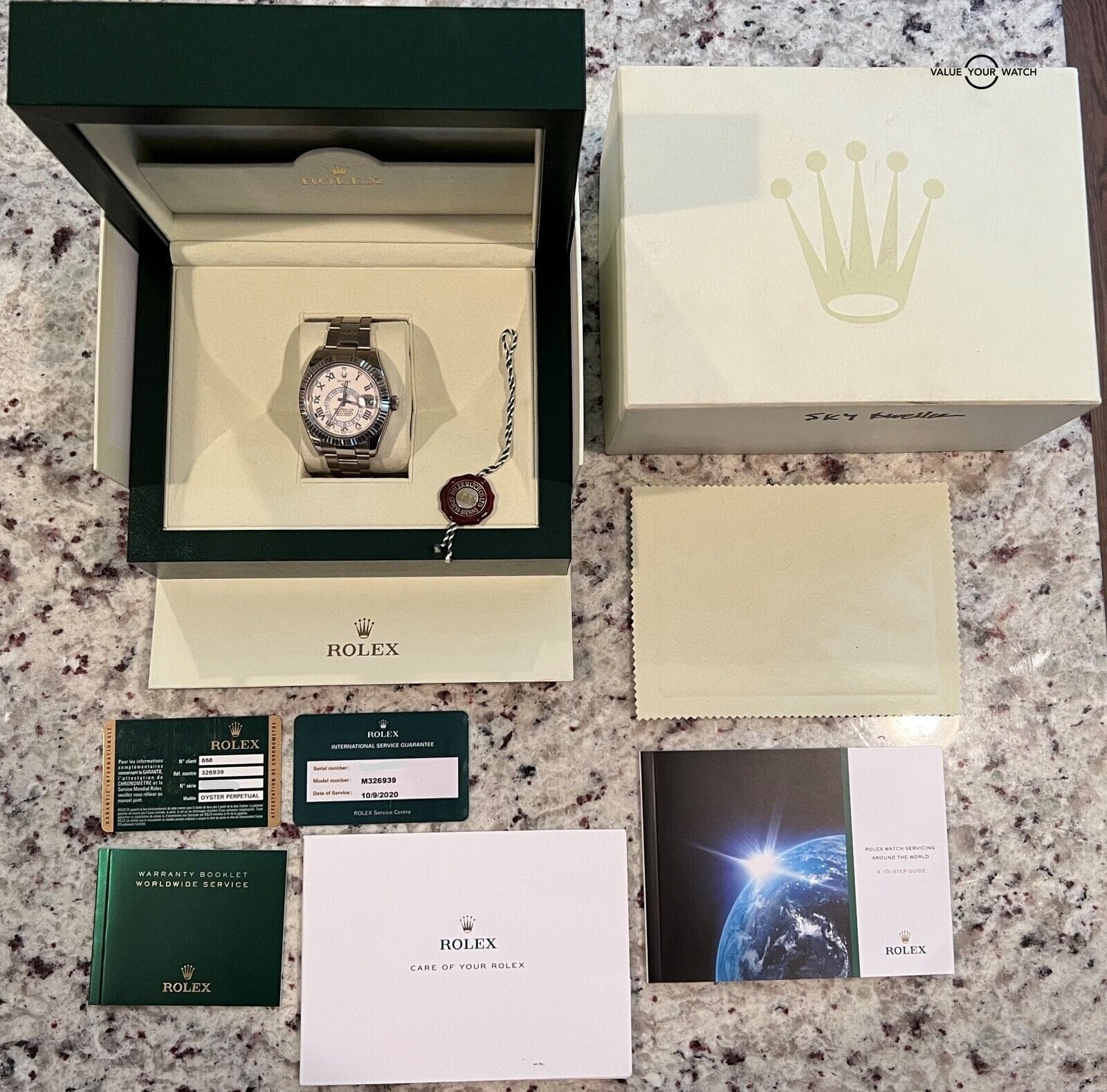 Rolex Sky-Dweller 18K White Gold Ivory Roman 326939 BOXES/PAPERS/SERVICED! - Image 13