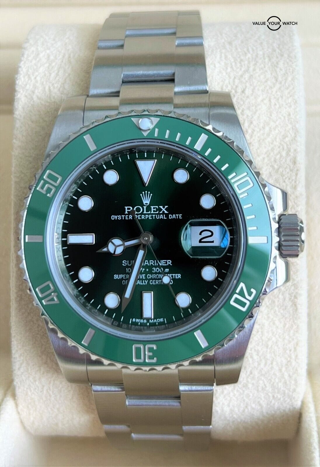 Rolex Submariner HULK 116610LV 40mm Green Dial BOXES/PAPERS/SERVICED! - Image 2