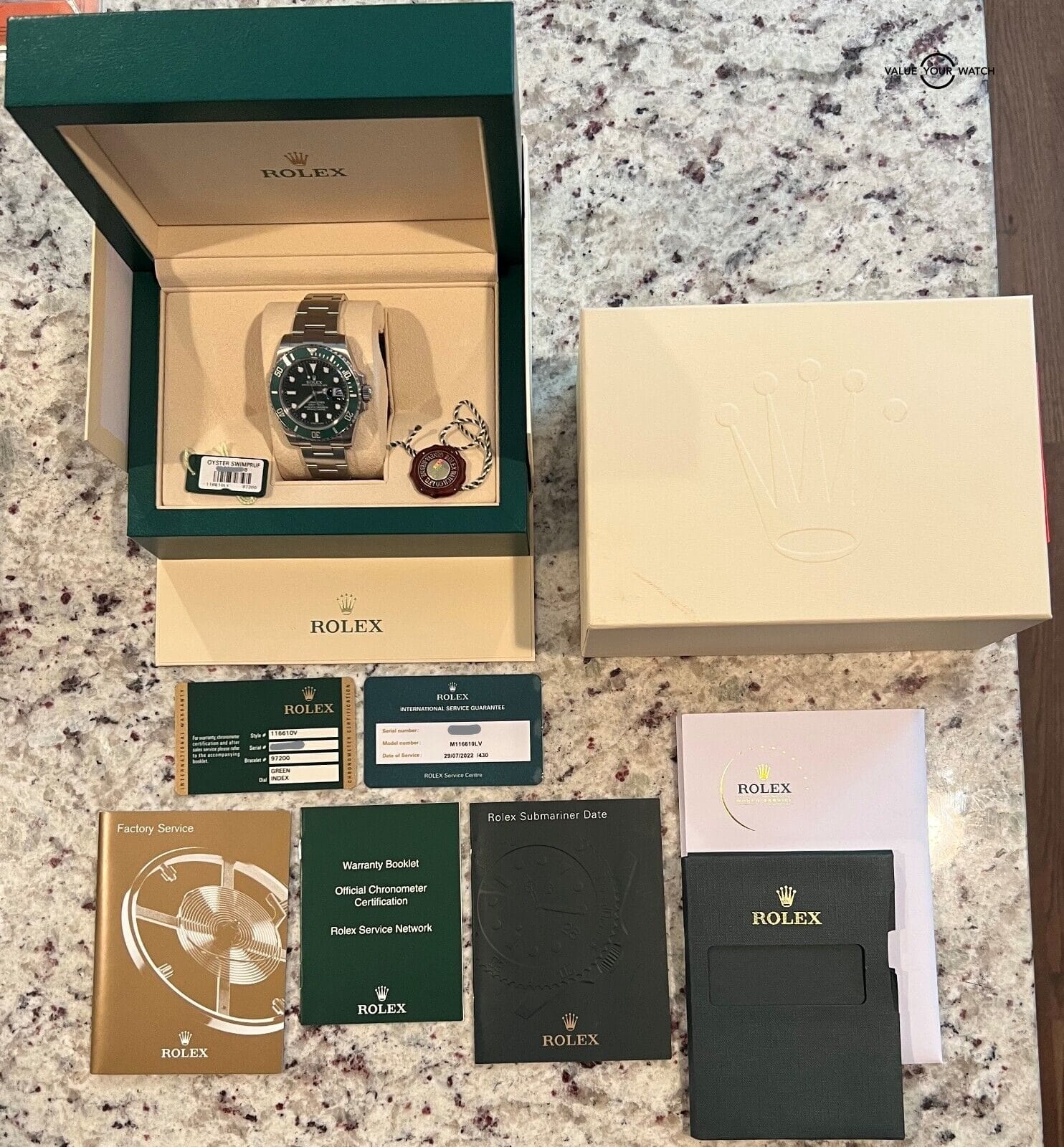 Rolex Submariner HULK 116610LV 40mm Green Dial BOXES/PAPERS/SERVICED! - Image 13