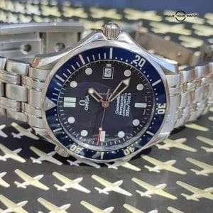 Omega Bond Seamaster blue wave 300m Professional 41mm automatic watch on steel bracelet 2531.80
