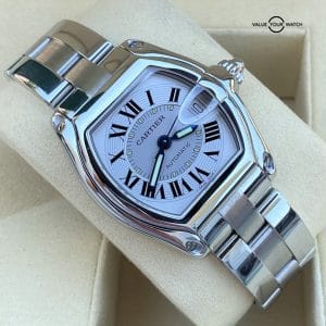 Cartier Roadster 2510 Automatic Silver Roman Dial Stainless Steel 37mm