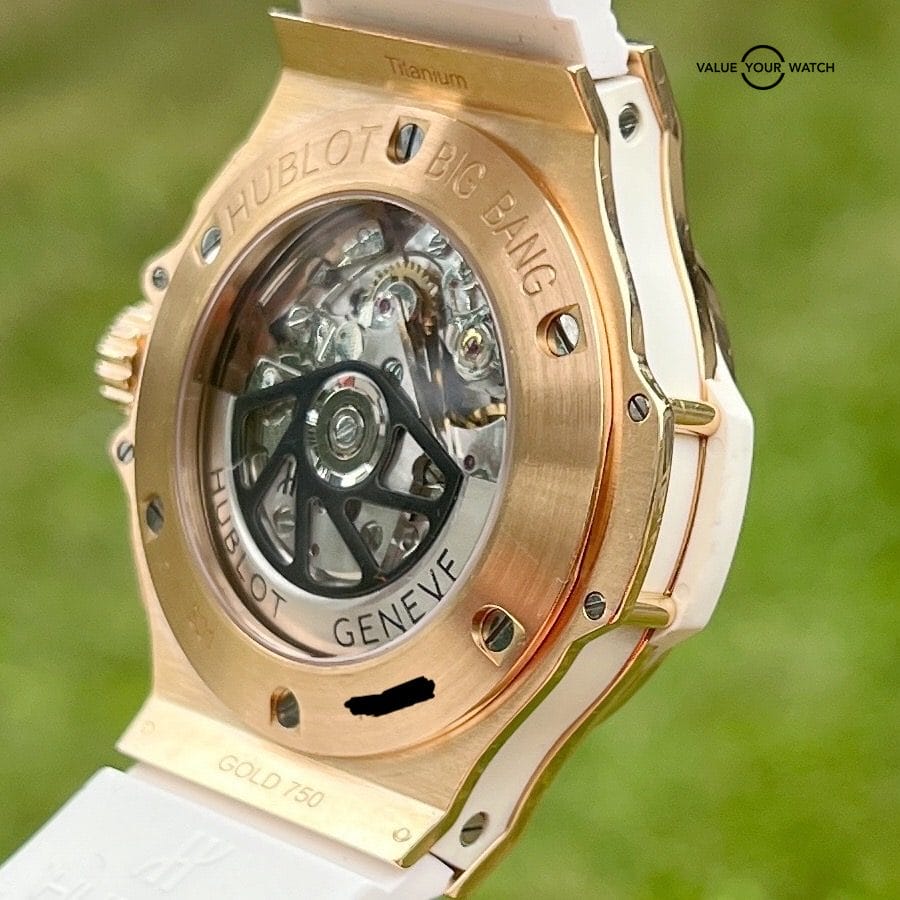 Hublot Big Bang Portocervo 18k Rose Gold Diamond White Dial 44MM $43K MSRP Rare - Image 7