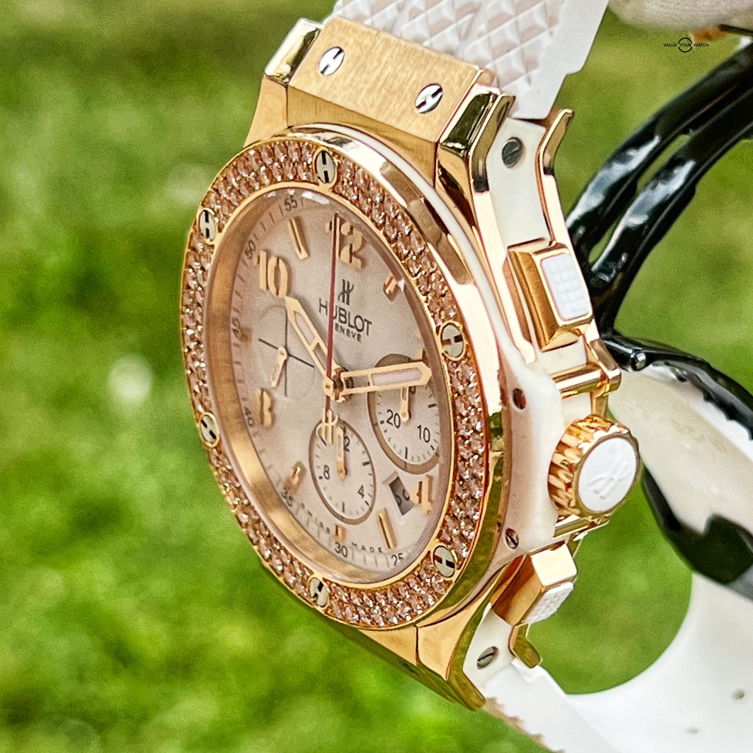 Hublot Big Bang Portocervo 18k Rose Gold Diamond White Dial 44MM $43K MSRP Rare - Image 5