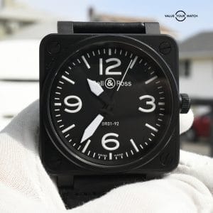 Bell and Ross BR01-92 Military/Aviation Men’s Black Watch w/ Leather Strap