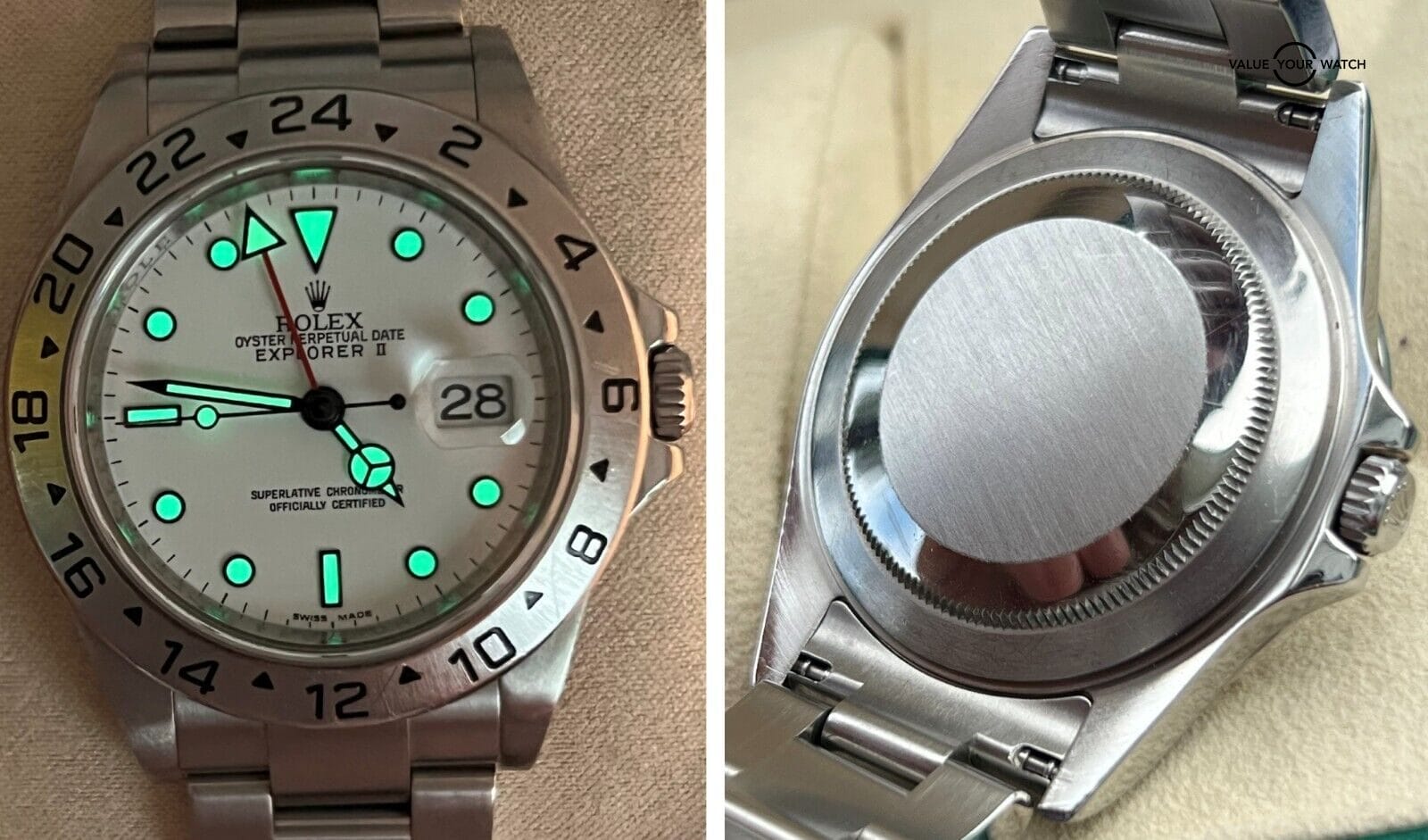 Rolex Explorer II 40mm 16570 Polar 3186 Movement Engraved Rehaut! - Image 9