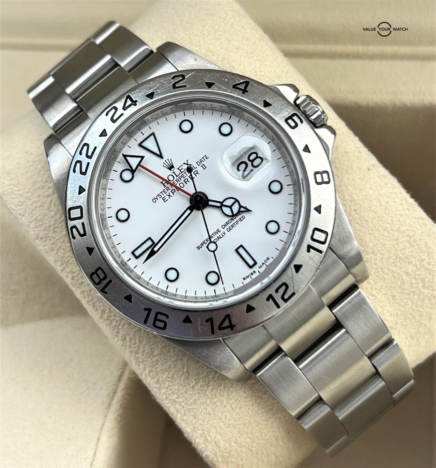 Rolex Explorer II 40mm 16570 Polar 3186 Movement Engraved Rehaut! - Image 11